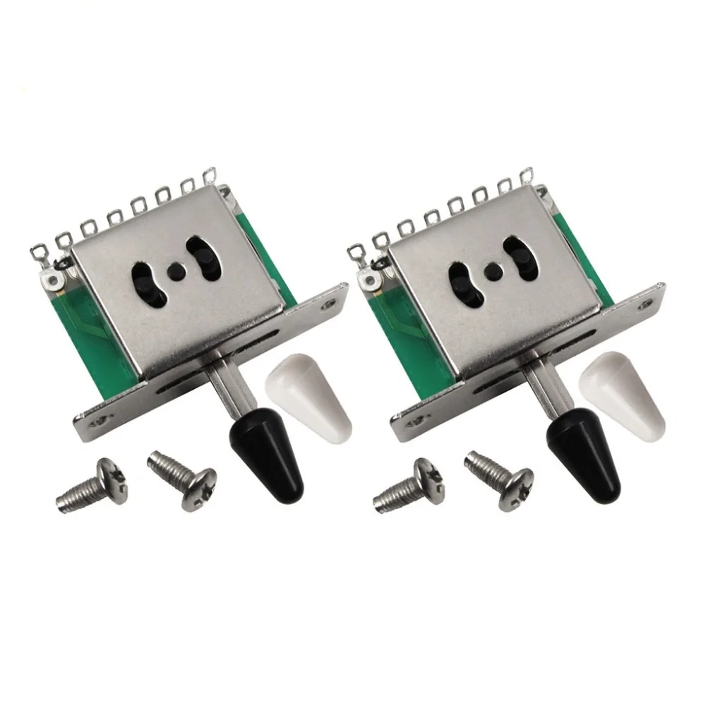 

FLEOR 2pcs 5 Way Electric Guitar Pickup Selector Switch Black/White Tips for TL Guitar Parts