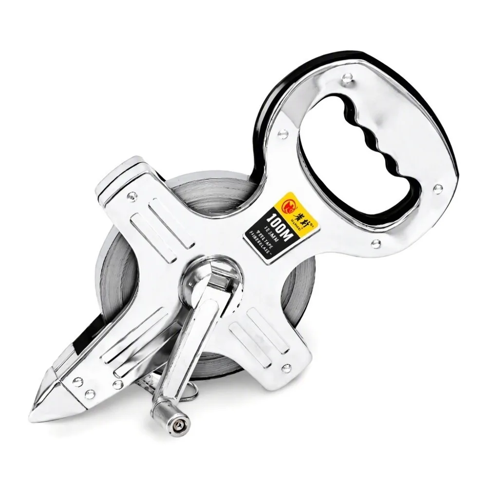 100 Meter Length Open Reel Tape Measure Stainless Steel Frame Metric Measuring Steel Tape Measure Measuring Tape