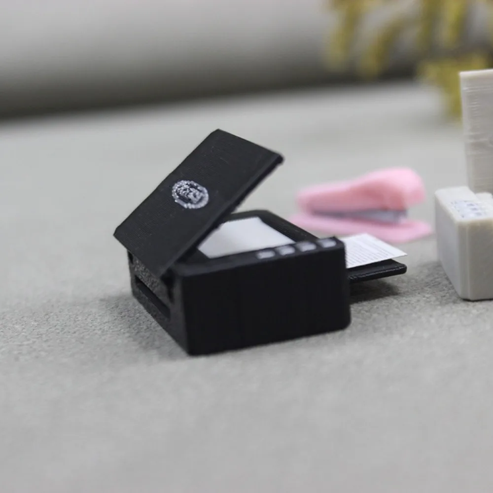 1/12 스케일 인형 집 미니어처 편지지 BJD 인형 액세서리 생일 선물 사무실 장면 모델 소품 어린이 장난감은 프린터를 모방합니다