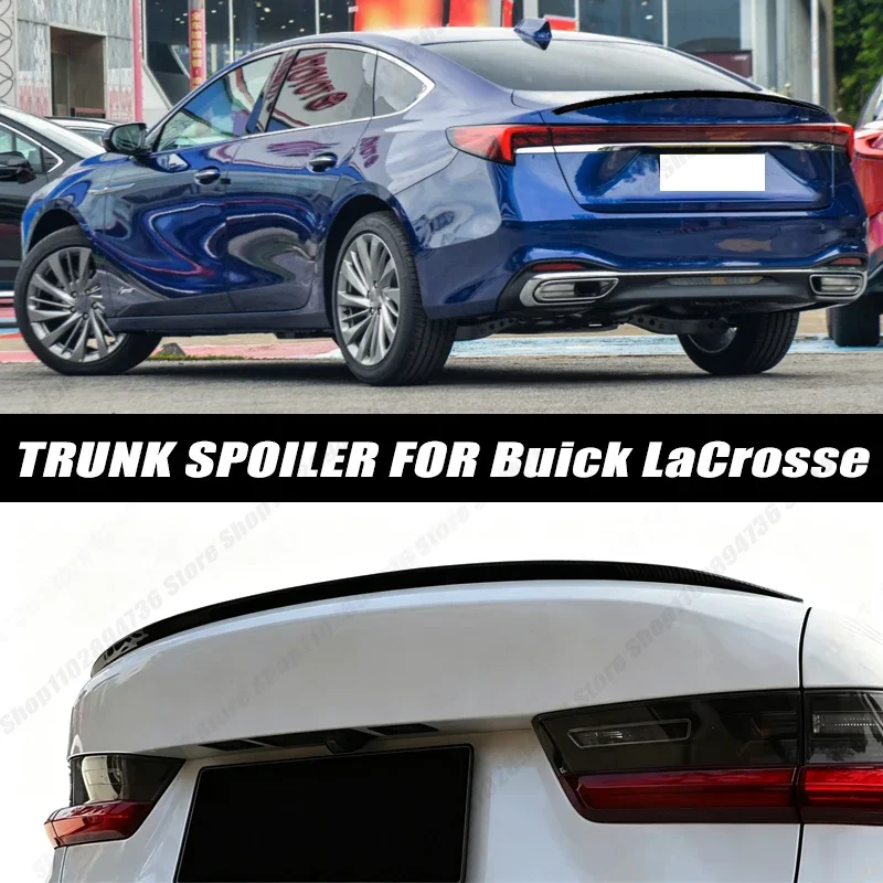 120CM Glossy Black Soft Rubber Universal Rear Trunk Spoiler 5D Carbon Look Tail Wing Fit For Buick LaCrosse Car Accessories