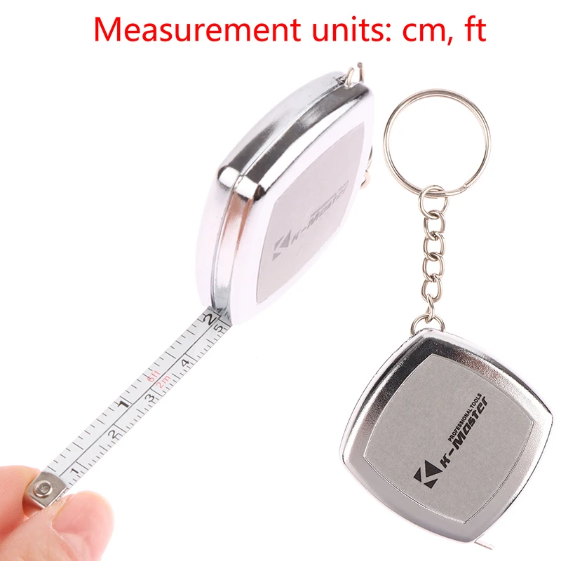 Innovative And Practical 2 Meters Pocket Portable Gift Compact Carry Around Cute Mini Steel Tape Measure Key Ring Hand Tool