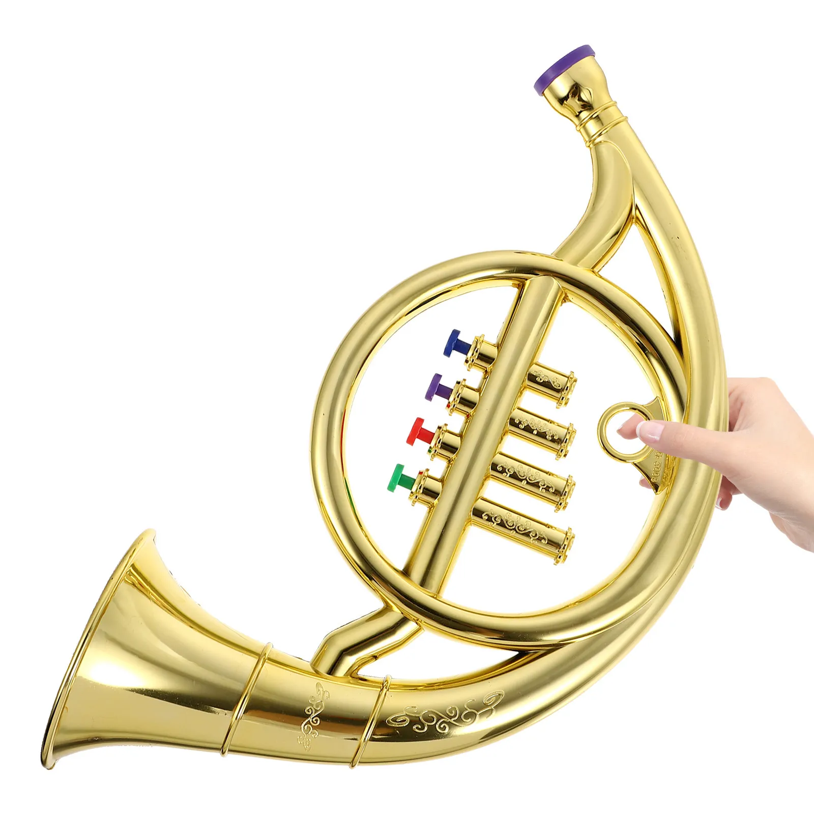 1pcs-lifelike-simulated-french-horn-non-playable-instrument-for-classroom-teaching-performance-props-and-gift-display
