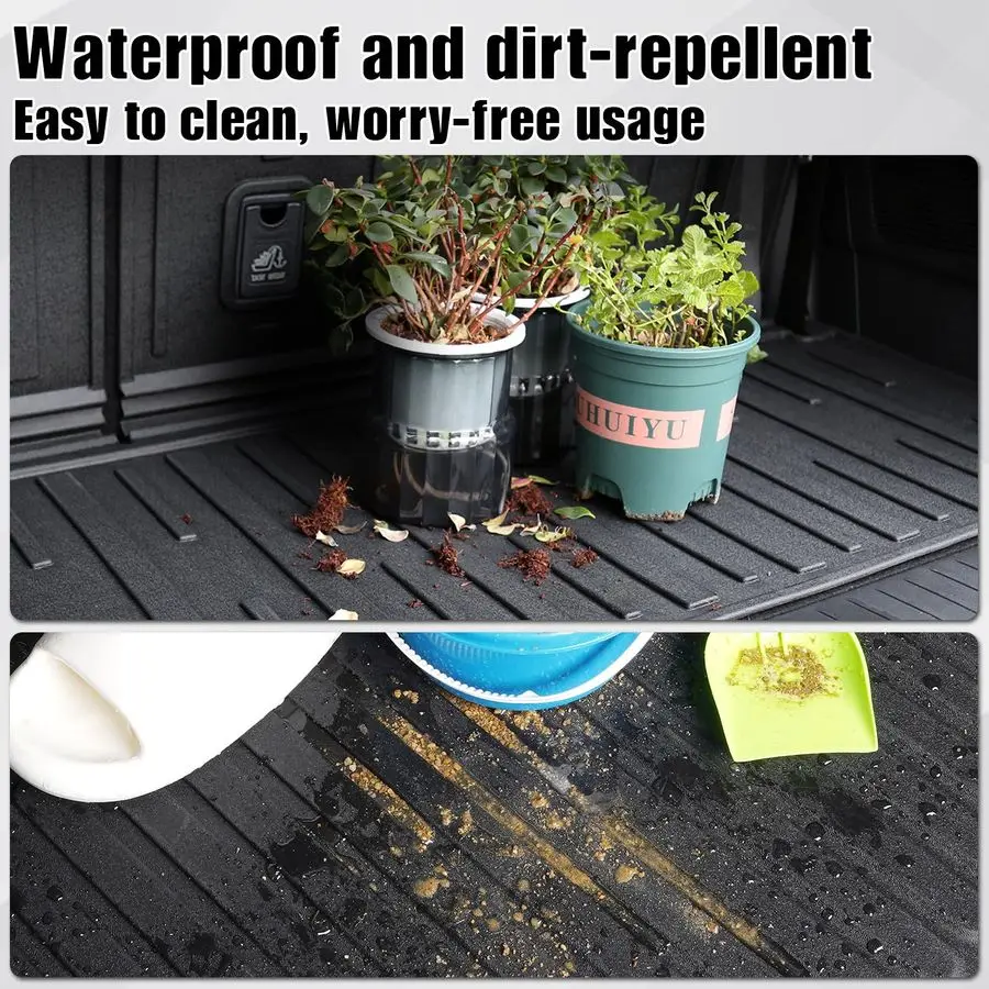 حصيرة مع حصيرة مسند الظهر لـ 20202024 2025 2026 Toyota Highlander ملحقات حصيرة السيارة الهجين والغاز، TPE جميع الأحوال الجوية لين البضائع