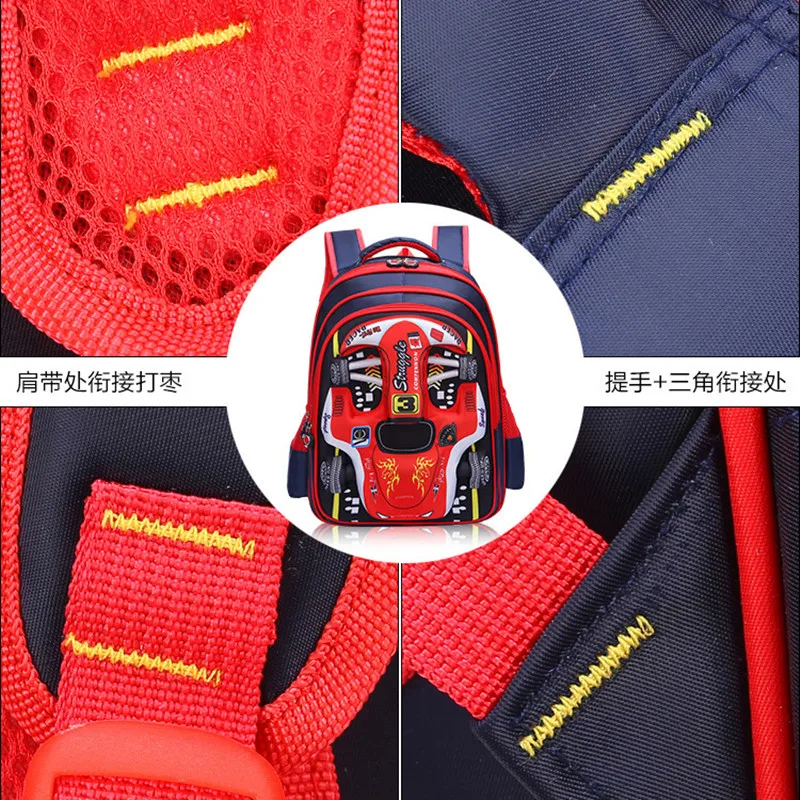 Disney Car Boy School Bag Grade 1-6 Primary Student Shoulder Orthopedic Backpack Large Capacity Light Kids Gifts Mochilas