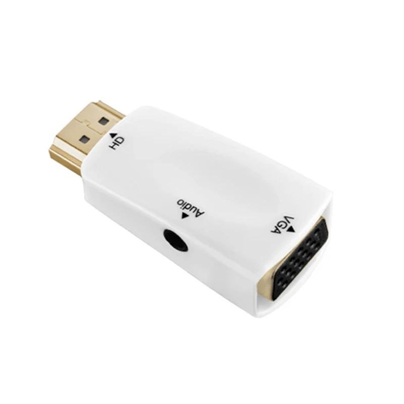 1080P/720P HD to VGA Male to Female Video Audio Converter HDMI-compatible D-Sub Adapter with 3.5mm Cable