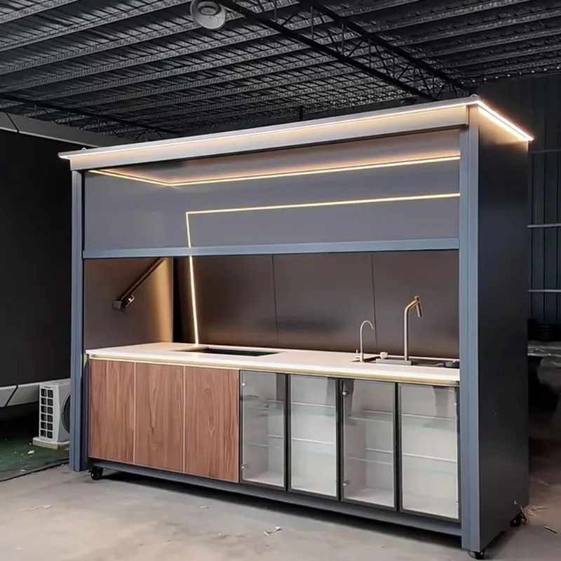 custom waterproof electric stainless steel outdoor kitchen barbecue shed, propane/LPG/natural gas, environmentally friendly