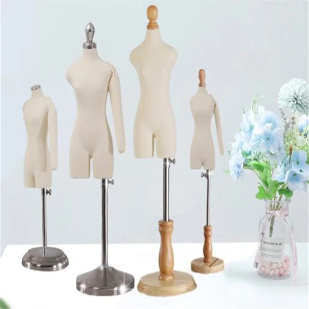 Plastic Female Mannequin Body Sewing for Clothes, Busto Dress with Cotton Fabric, Trouser Legs, Bust Can Pin E168, 1/2