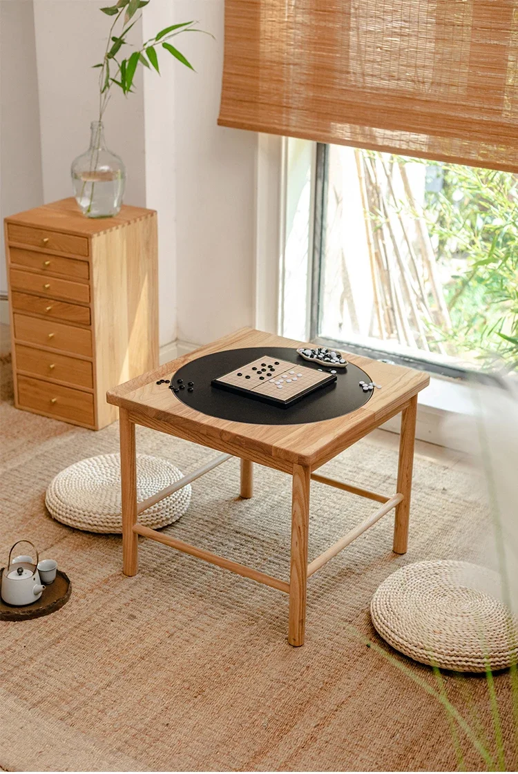 

Solid wood chessboard rock board table chess go backgammon learning table set Chinese simple multi-functional tea table