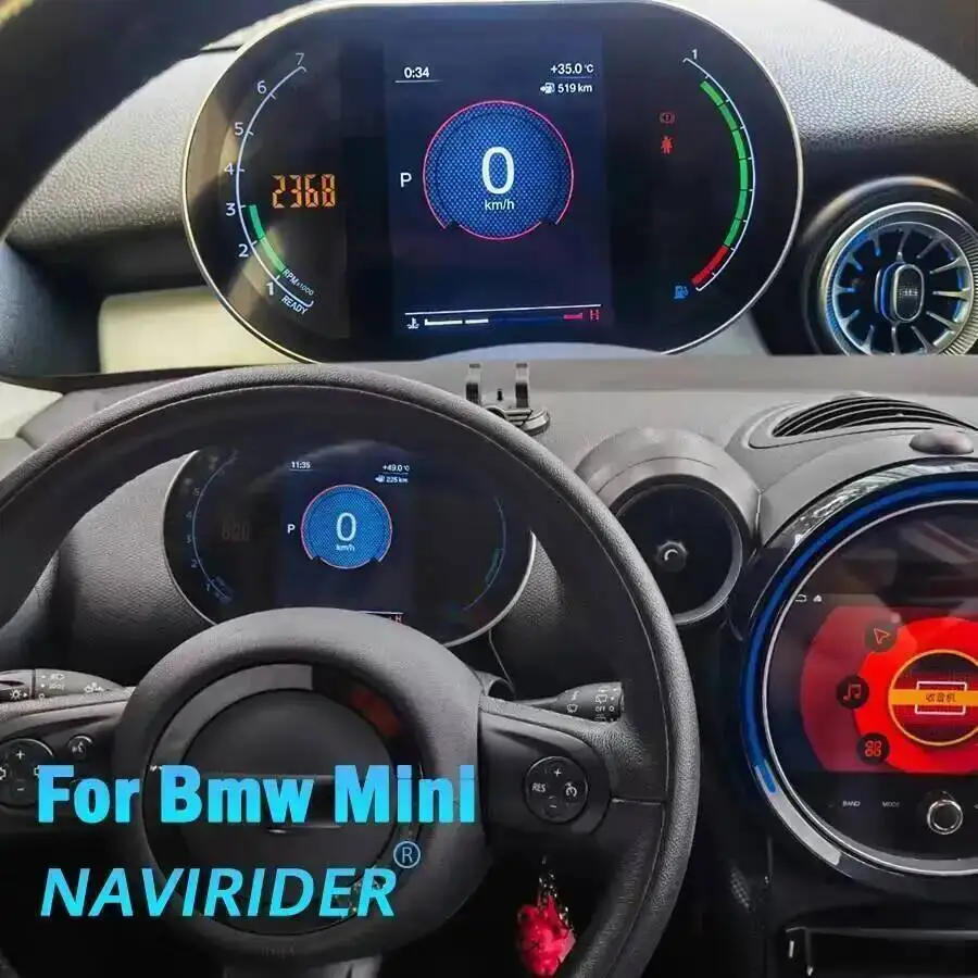 أداة LCD جديدة للسيارة لسيارات Bmw Mini R56 R60 2007-2018 أداة عداد السرعة ترقية لوحة أدوات شاشة كبيرة ذكية