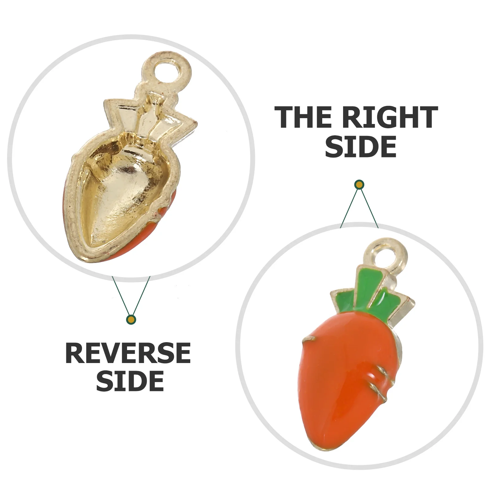 10 Pcs Carrot Keychain Alloy Pendant DIY Charms Beaded Shaped Jewelry Necklace AdornsFood Vegetables Accessories