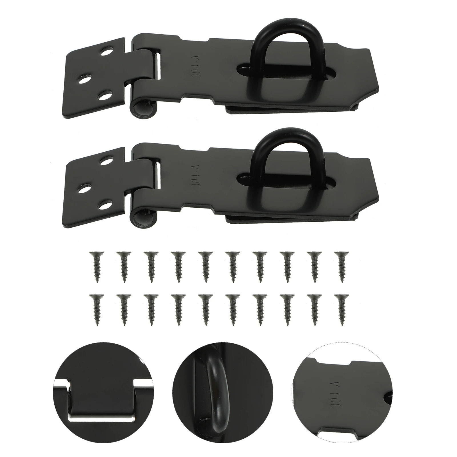 

2 Sets Indoor and Window Accessories Lock Locking Hasp for Cabinet Stainless Steel