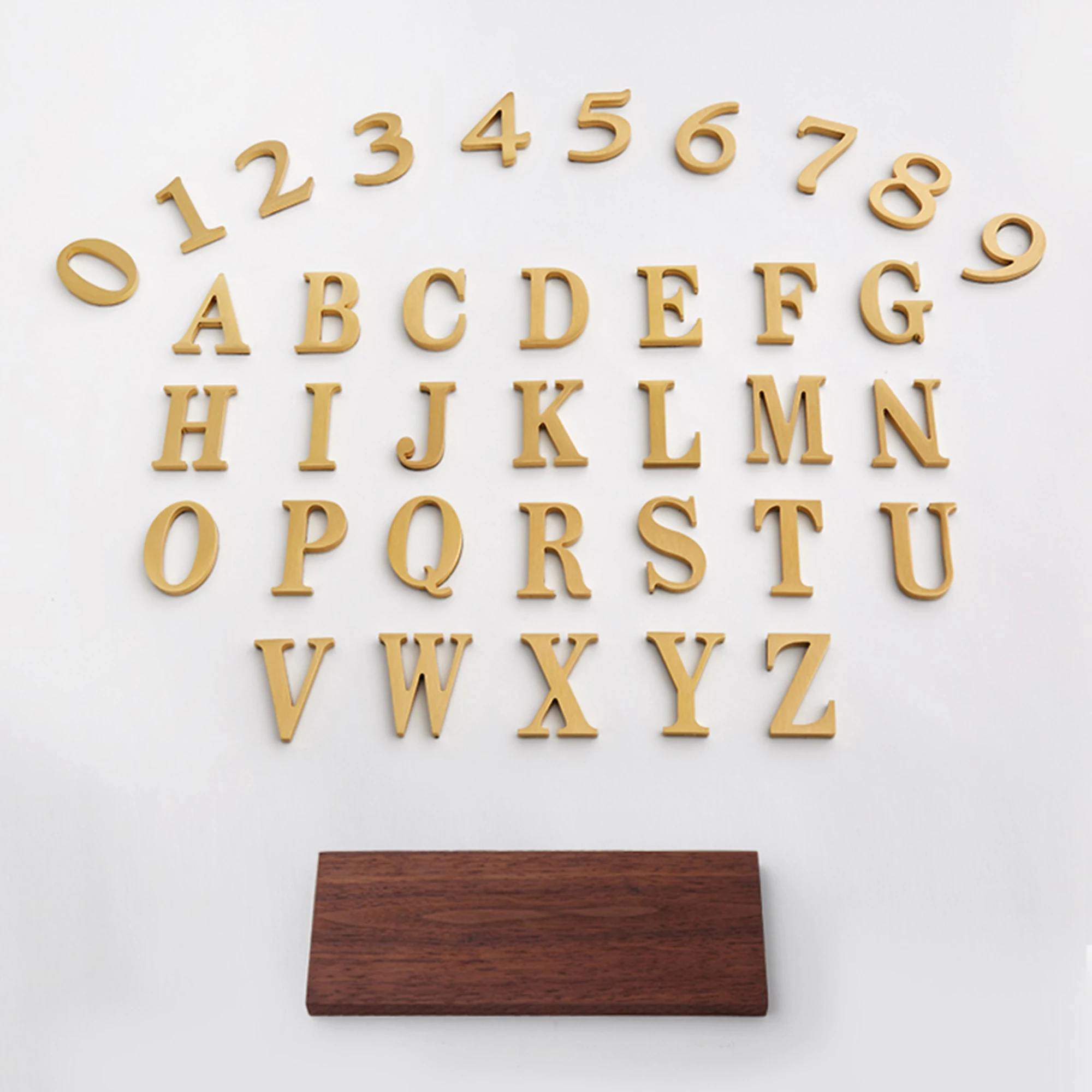 Solid Brass Number 0 to 9 Gold House Number And Letters English Alphabet Home Decor Wall Adhesive Letters