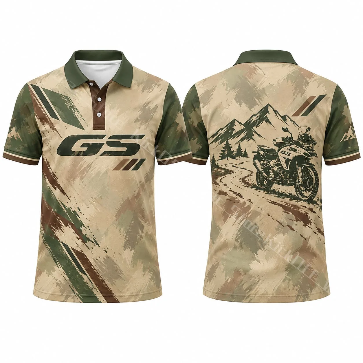 GS Mens Short Sleeve Polo Shirt Summer White Blue Red Motorcycle Adventure Touring Mountain Graphic Unisex Casual Outdoor Top