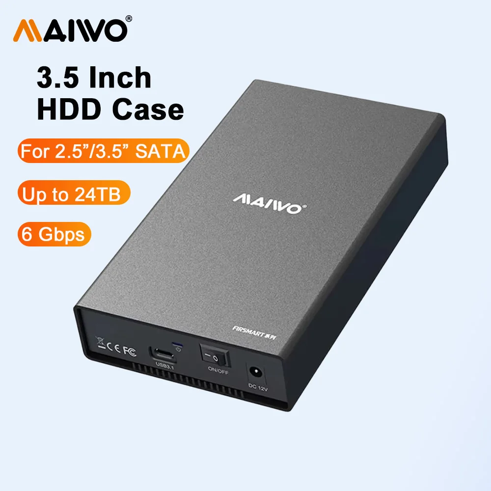 maiwo-custodia-in-alluminio-con-connettore-type-c-per-dischi-rigidi-sata-da-35-pollici-adattatore-da-sata-a-usb-31-per-dischi-rigidi-hdd-e-ssd-da-25-35-pollici-fino-a-24-tb