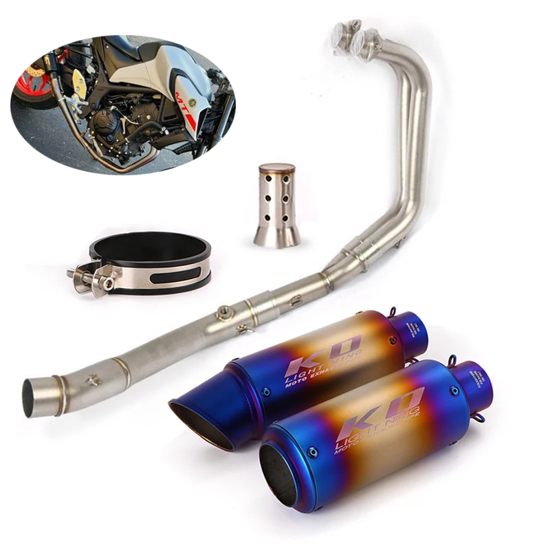 

245MM/300MM Motorcycle Exhaust Pipe Muffler Tail Tips Header Link Pipe Slip On Stainless Steel For Yamaha R3 R25 YZF-R3 MT-03