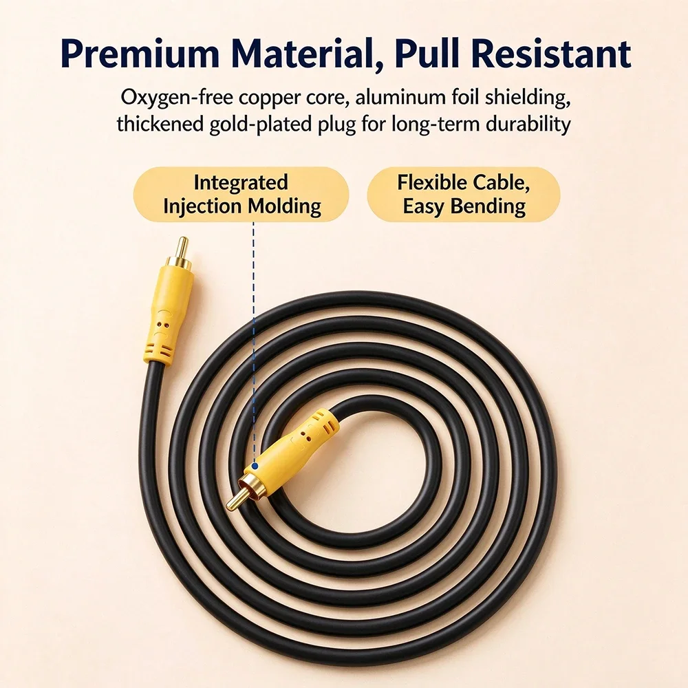 QGeeM RCA to RCA Cable Jack Connector Splitter Audio Cable RCA Stereo Aux Wire for TV CD DVD VCD Radio Sound Amplifier Console