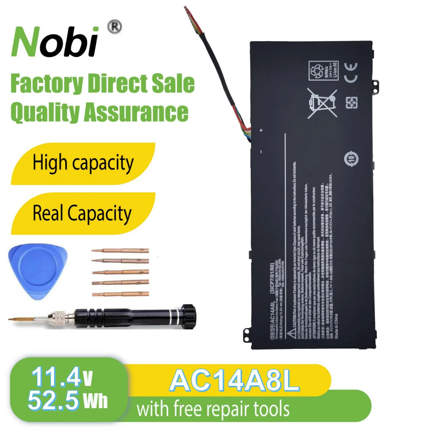 Nobi AC14A8L 3ICP7/61/80 battery for ACER Aspire V15 Nitro VN7-571 VN7-571G VN7-591 VN7-591G VN7-572G ACER Aspire V17 Nitro