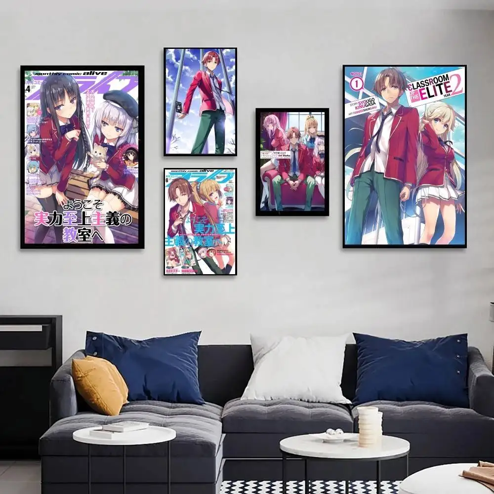 Classroom Of The E-Elite Anime Poster Art Sticky Wall Waterproof Home Living Room Bedroom Bar Aesthetic Decoration