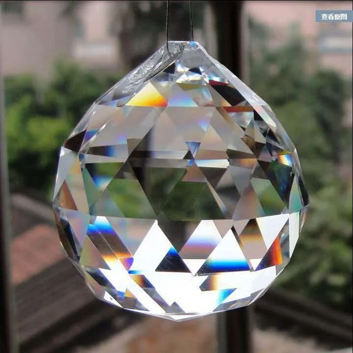 40MM Feng Shui Hanging Facted Crystal Ball Prisms Glass Chandelier Parts Suncatcher Pendant DIY Hanging Ornament - view 4