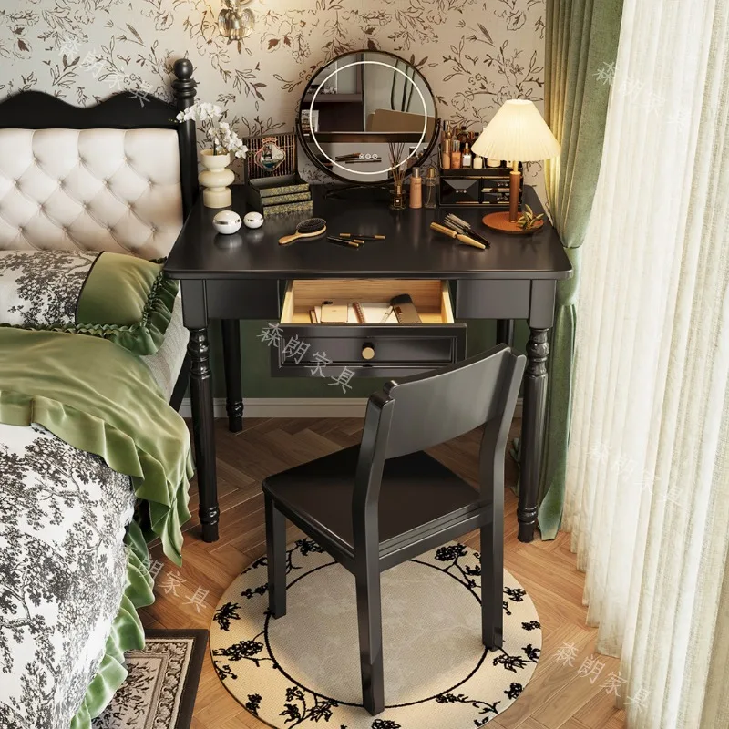 American Style Desk, White New Vanity Table, Bedroom Solid Wood Computer Desk, Home European-French Study Desk, Computer Desk