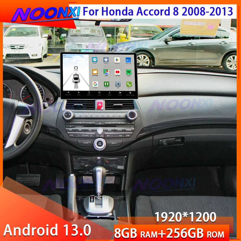

Android 13 Tesla Style Screen For Honda Accord 8 2008-2013 GPS Car Multimedia Player Stereo Receiver Radio Wireless CarPlay BT