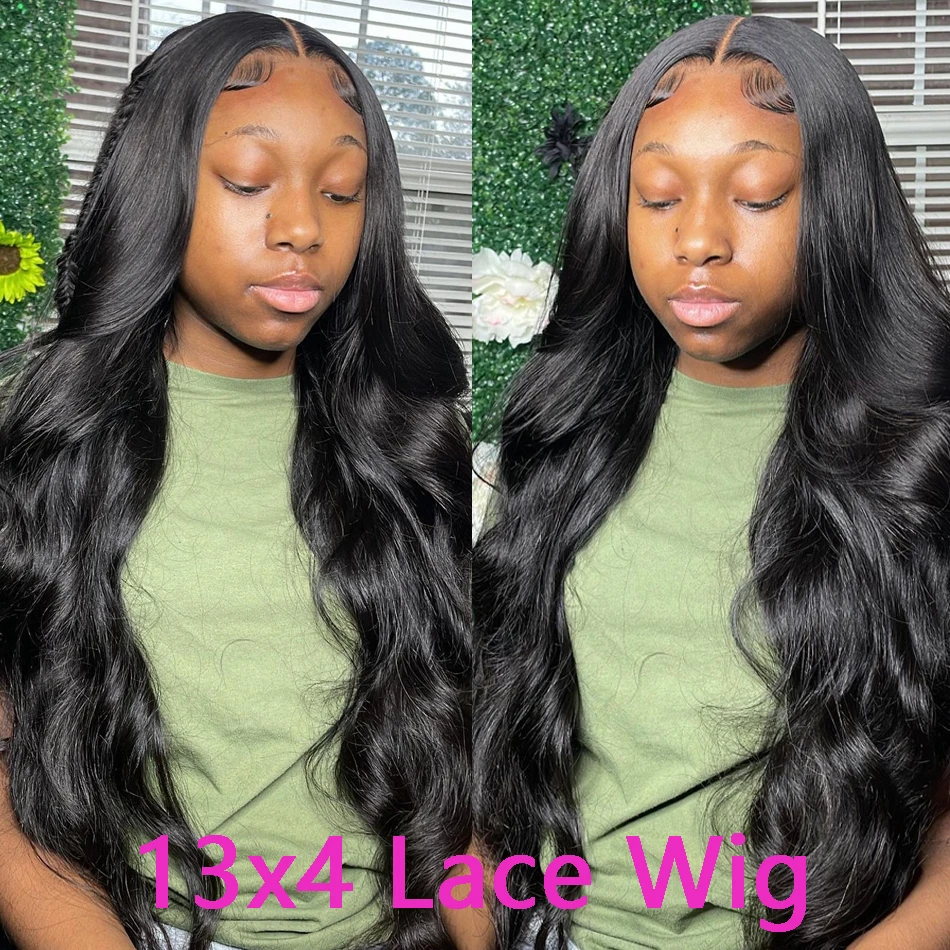 Perruque Lace Front Wig Body Wave Remy Naturelle, Cheveux Humains, 4x4, 13x4, 28 30 Pouces, Densité 200, pour Femme Africaine