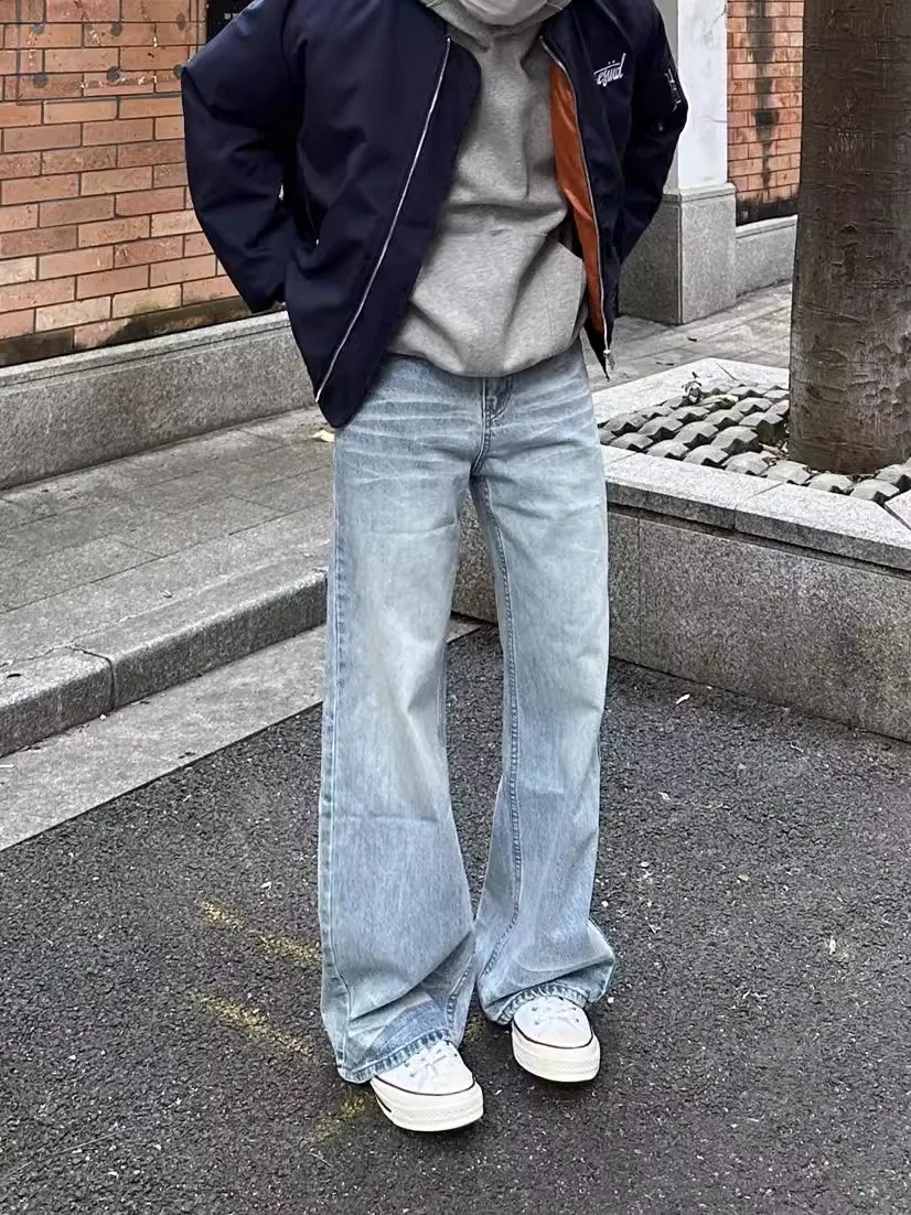 

Мужские джинсы American Sle Cleanfit Vintage Wa светло-голубого цвета, прямого кроя, в стиле High Street Fashion, повседневные, свободного кроя