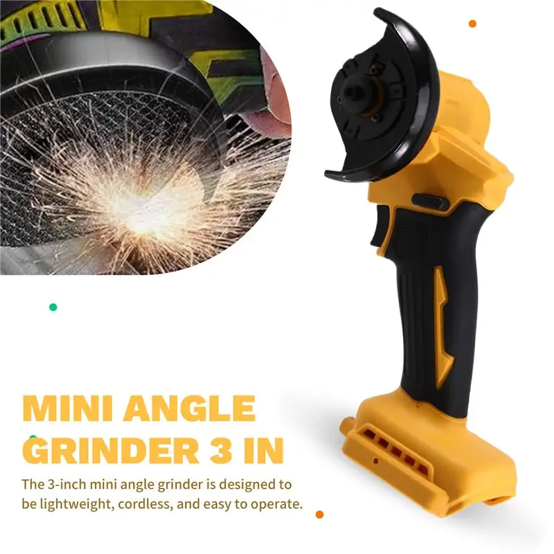 A93E-Portable Mini 3-Inch Angle Grinder Kit For 18V Battery: Includes Polishing Tool And 2 Cutting Discs