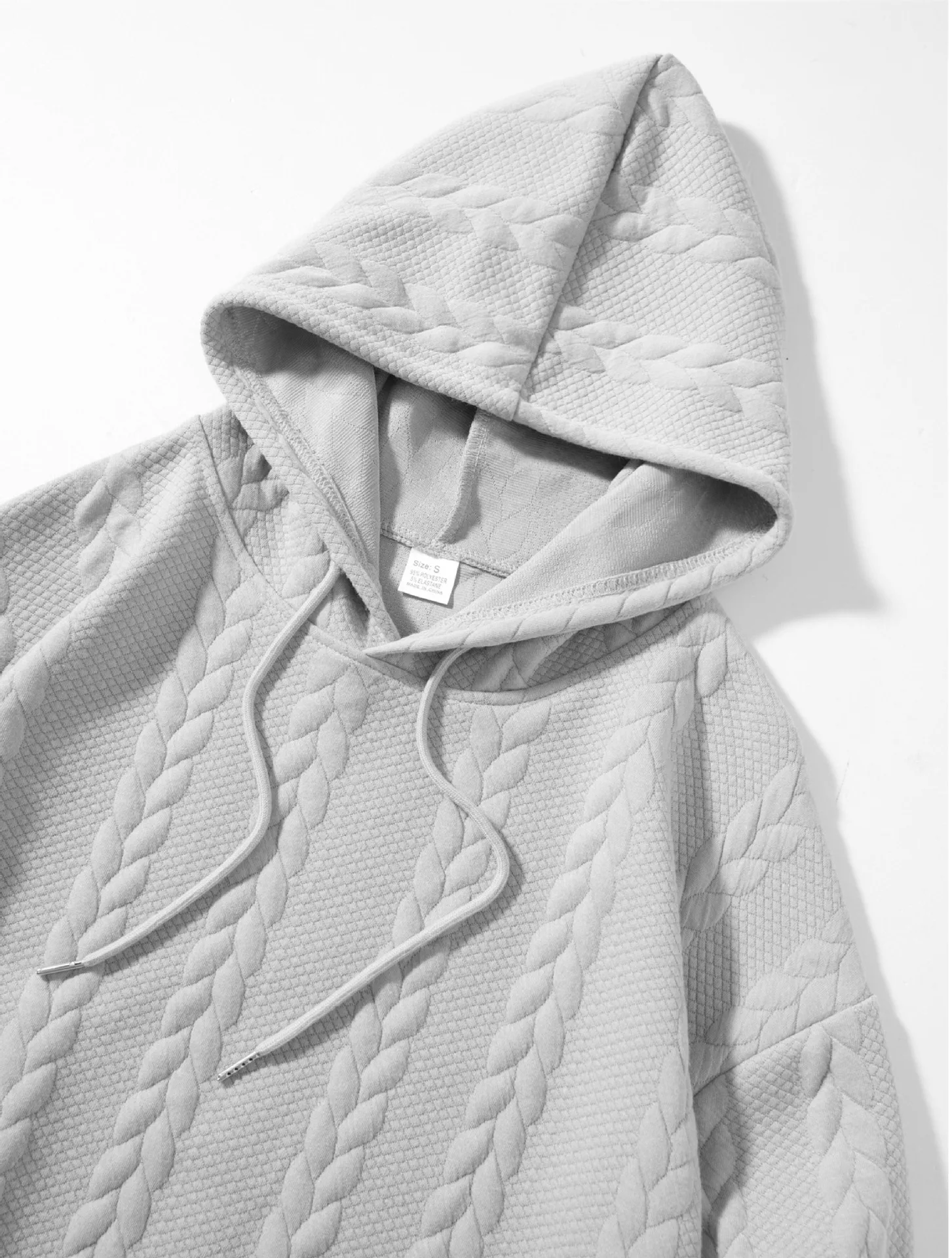 Herren Zweiteiliges Set aus Jacquard-Stoff: Kapuzenpullover mit Kordelzug und Weite Hose, Weiche Freizeitkleidung für Zuhause, Vielseitige Alltagskleidung für Männer – Detail 35