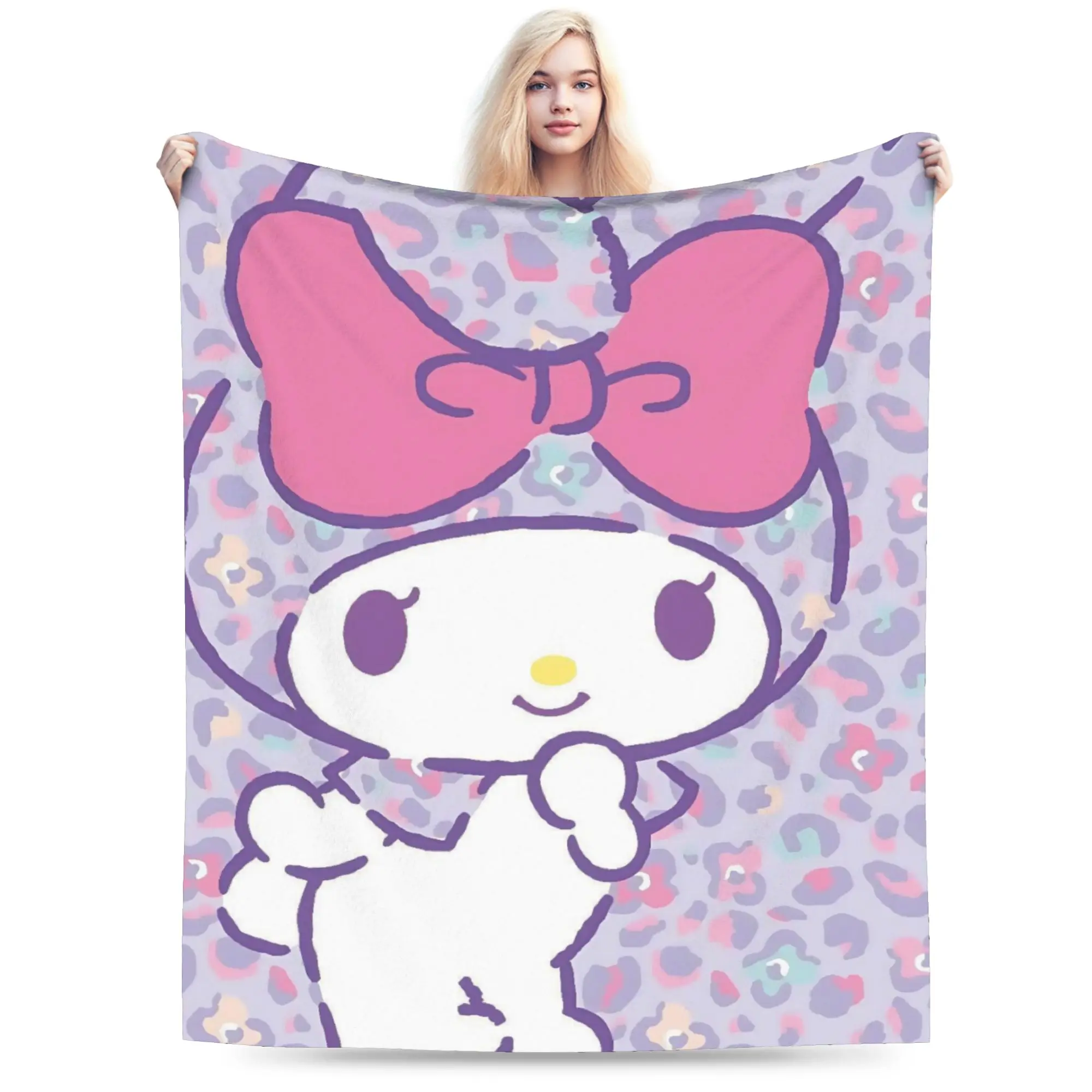 

Kawaii My Melody Blanket Velvet All Season Breathable Lightweight Thin Throw Blanket for Home Bedroom Rug Piece