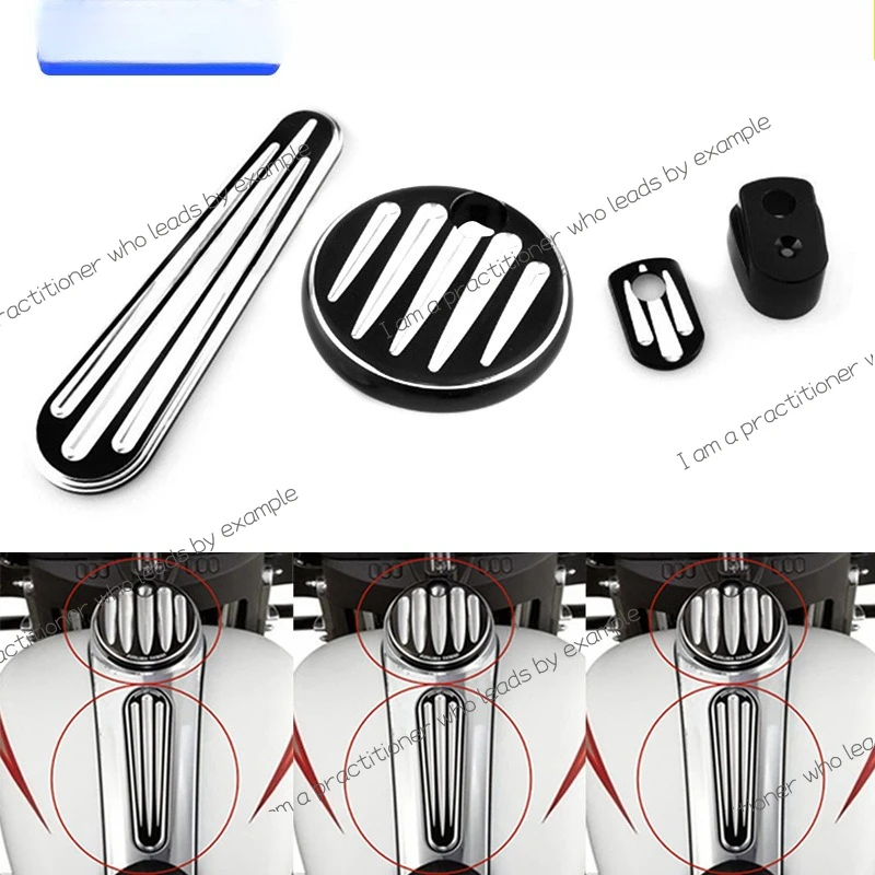 

For Harley Avenue Glide Highway Network 08-17, Electric Door Lock Cap Fuel Tank Cap Decoration Kit