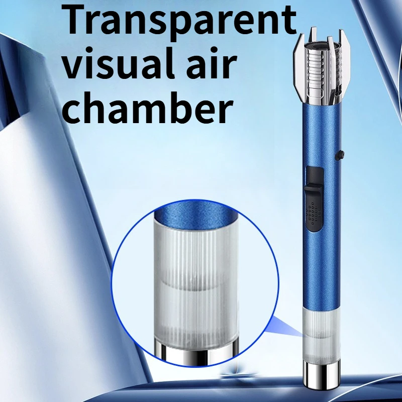 

NEW Creative Windproof Transparent Air Chamber Spray Gun with 360 ° Inverted Ignition Belt and Safety Lock Lighter Men's Gift