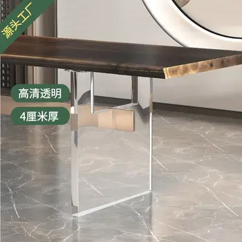 アクリル製の波紋のある脚,吊り下げ式テーブル脚,T字型サポート,厚手のボード,1字型テーブル,4cm