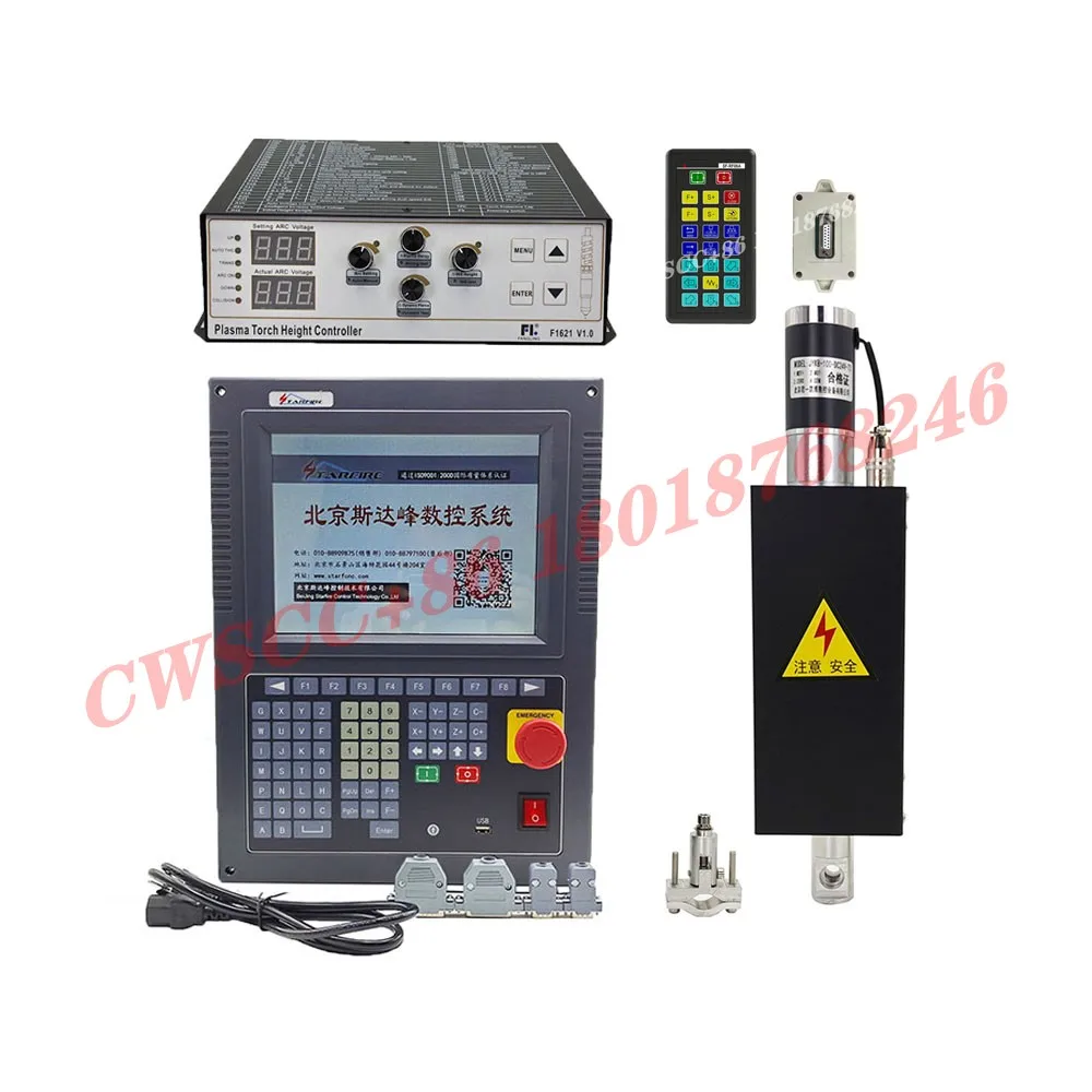 

CNC Controller SF-2300S Kit Lift JYKB-100-DC24V 100mm Stroke / F1621 Flame Plasma Cutting Arc Voltage Height Controller SF-RF06A