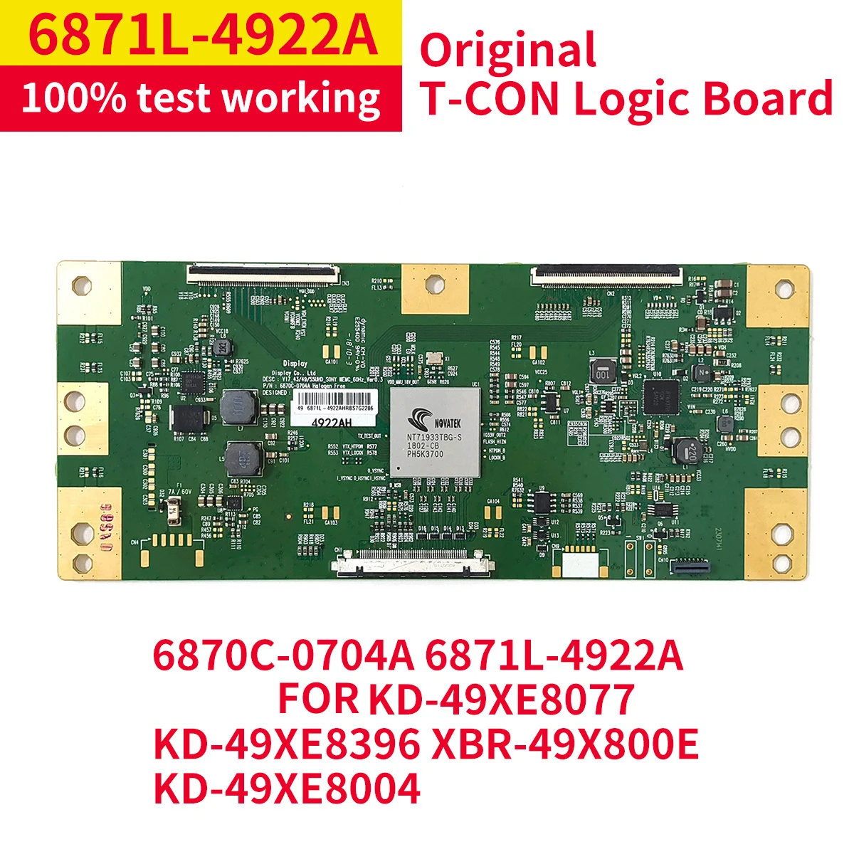 100% Original Test Work 6870C-0704A 6871L-4922A T-Con Board for KD-49XE8077 KD-49XE8396 XBR-49X800E KD-49XE8004 Logic board