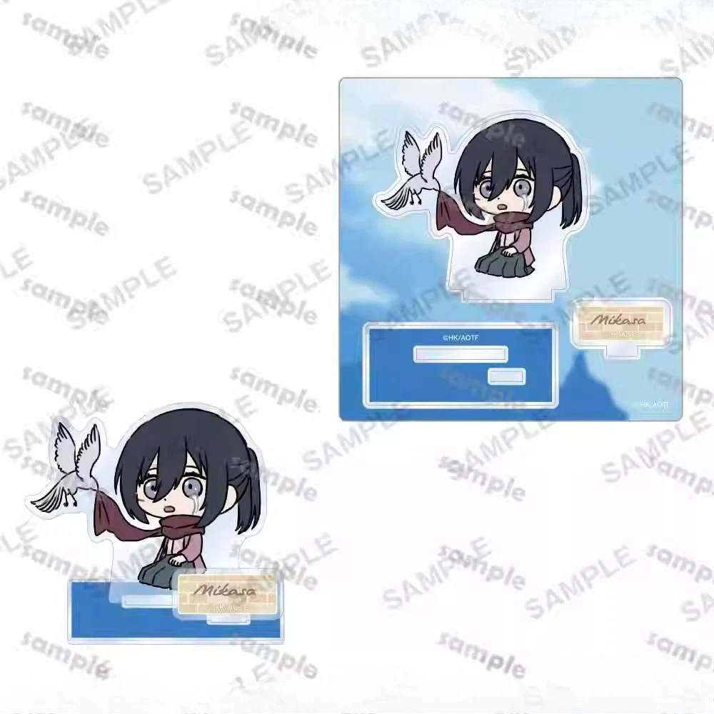 Juego Armin Arlert Hans Eren Yeager Mikasa Ackerman Hange Zoe muñeco con soporte acrílico figura de Anime modelo placa Cosplay juguete para regalo