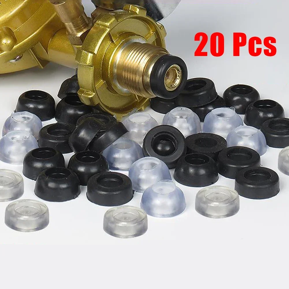 20pcs Bullnose Rubber Gas Valve Pressure Reducing Valve Gas Tank BBQ Bottle Gas Seal Dome Shaped O-Ring Gas Regulator