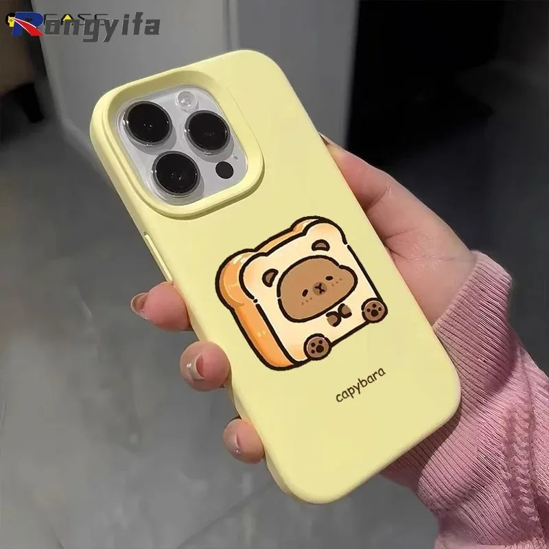 

For Huawei Pura 80 Ultra 70 Pro Plus Mate 70 60 50 Pro Plus 50E Phone Case Funny Toast Bread Capybara Cute Soft Cover