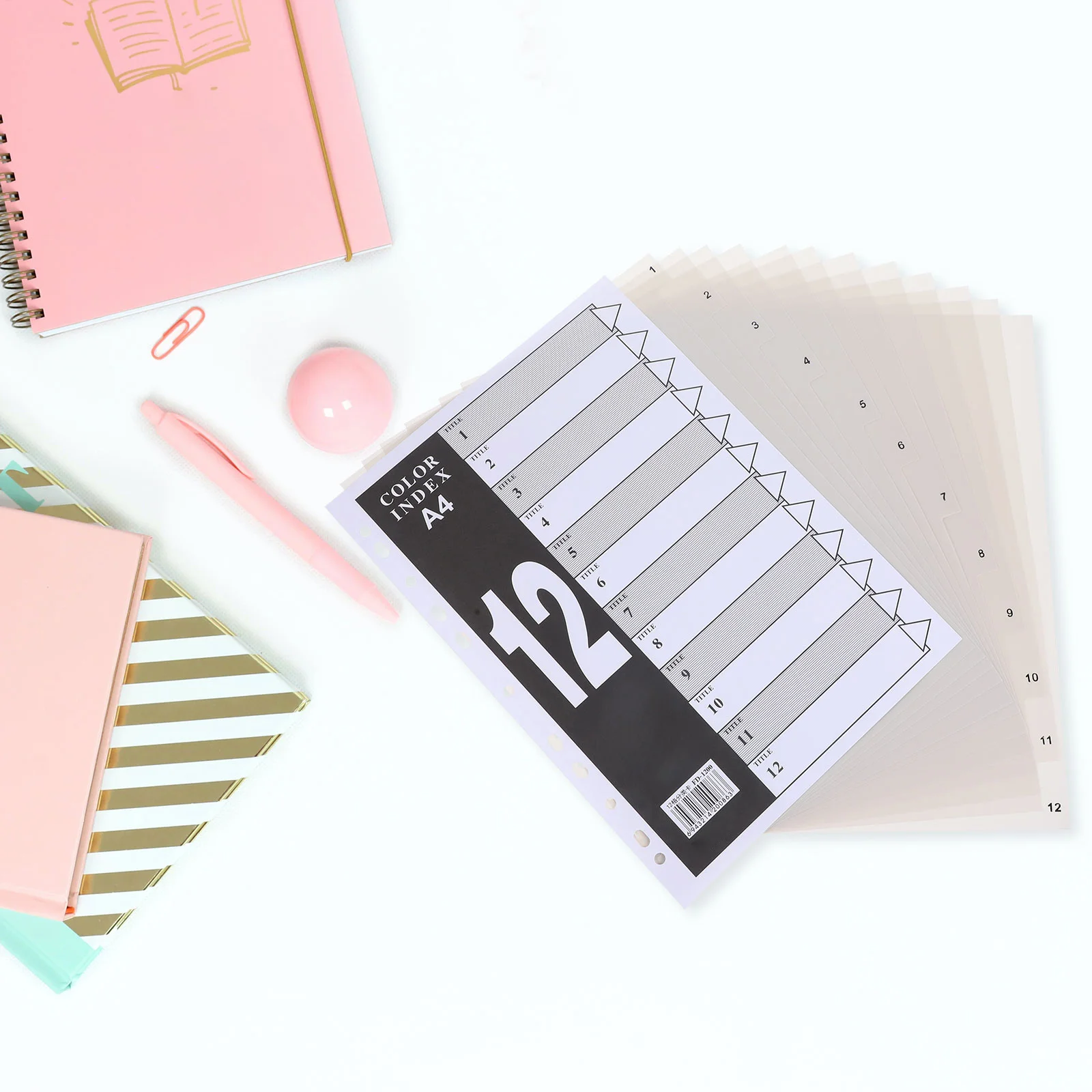 

24Pcs Classification Card Paper PP Notebook Dividers Long-Lasting File Dividers for Study Work Journal Index Tabs Page Markers