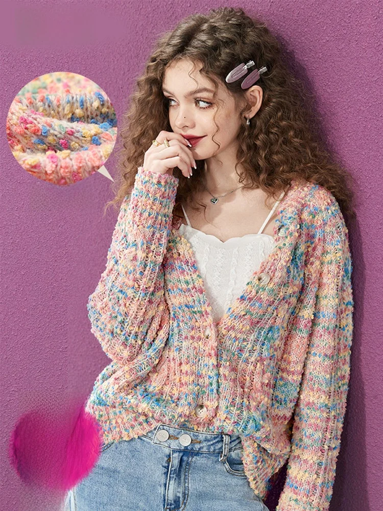 

Ideal Lover Sweater Cardigan Women's Spring Lazy Sle High-End Feeling Elf Sa Brand Casual Sle Regular Fit Polyester Blend