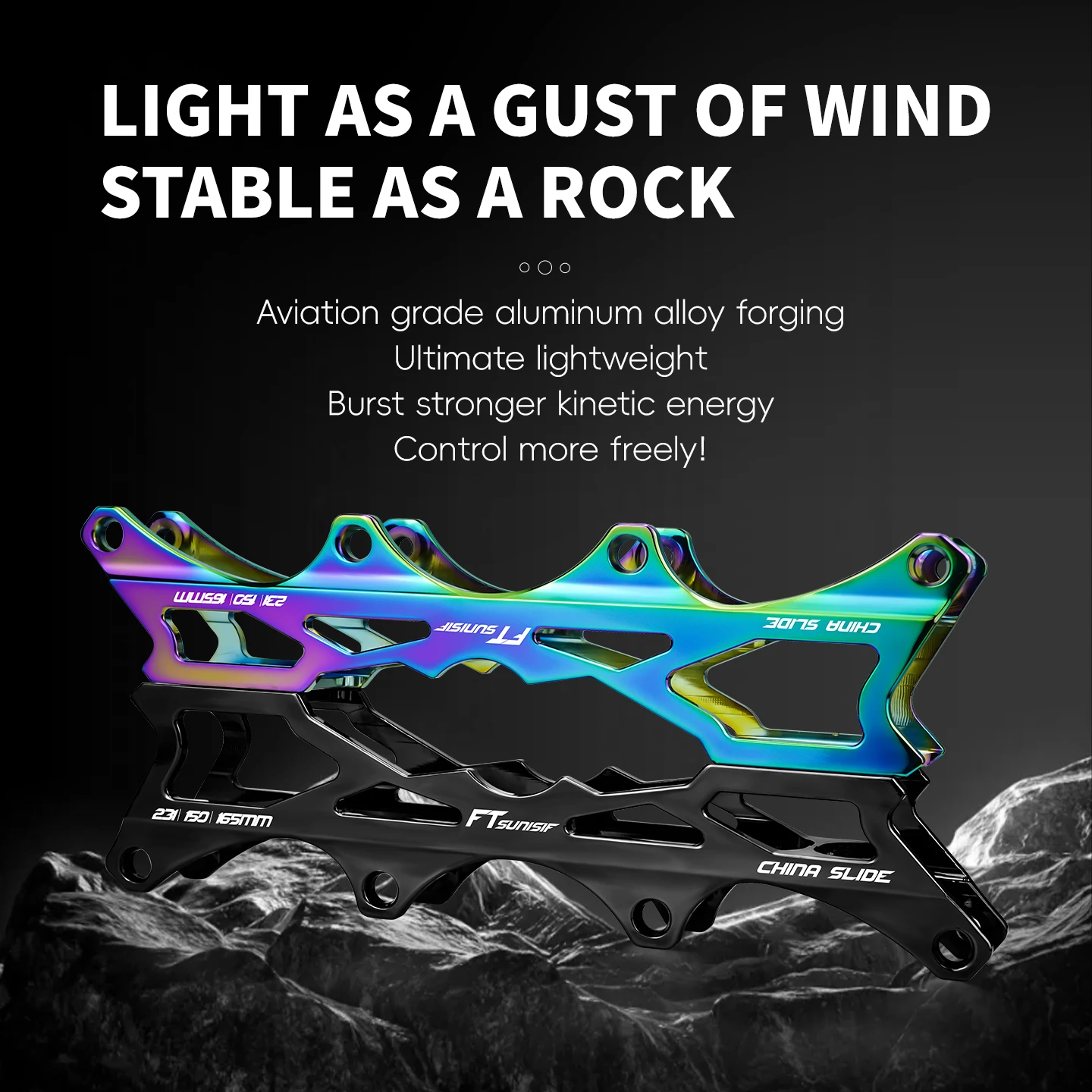 OEM F206 Inline Skate Frames 150/165/195mm 4x80mm Aluminum Alloy Durable & Waterproof Speed Frames for Outdoor Roller Skating