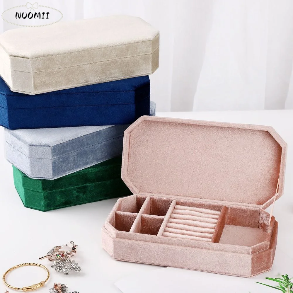 

Rings Necklace Jewelry Packing Bag Bracelet Earrings Organizer Velvet Jewelry Holder Large Capacity Square Jewelry Box Vacation