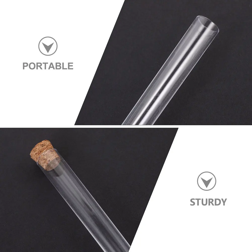 

100Pcs Test Tubes Plastic Tubes with Stopper Leak Proof Storage Bottles for Chemistry Experiments Liquid Containers Candy