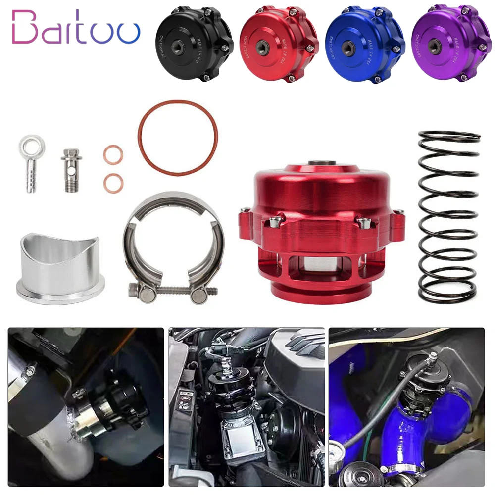 

Bartoo-Universal 50mm Turbo Blow Off Valve 6PSI+18PSI Springs Tial style CNC BOV Authentic with v-band Flange BOV027