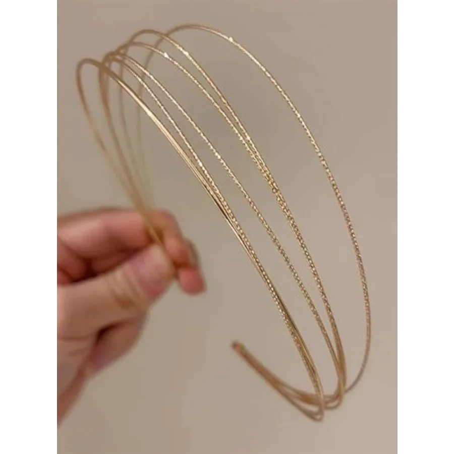 

Tobeffect Multi Layers Metal Headbands for Women, 2Packs Fashion Thin Headband Layered Elegant Hairbands Headpiece Trendy Hair