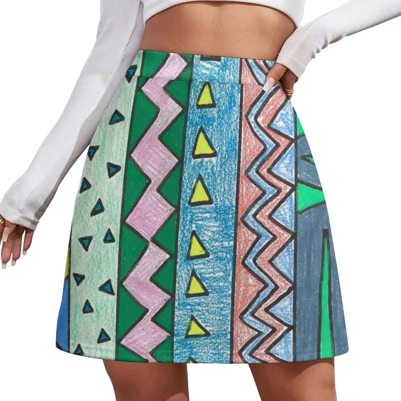 

Funky Pattern Mini Skirt chic and elegant woman skirt korean style clothing summer skirts Mini Skirt