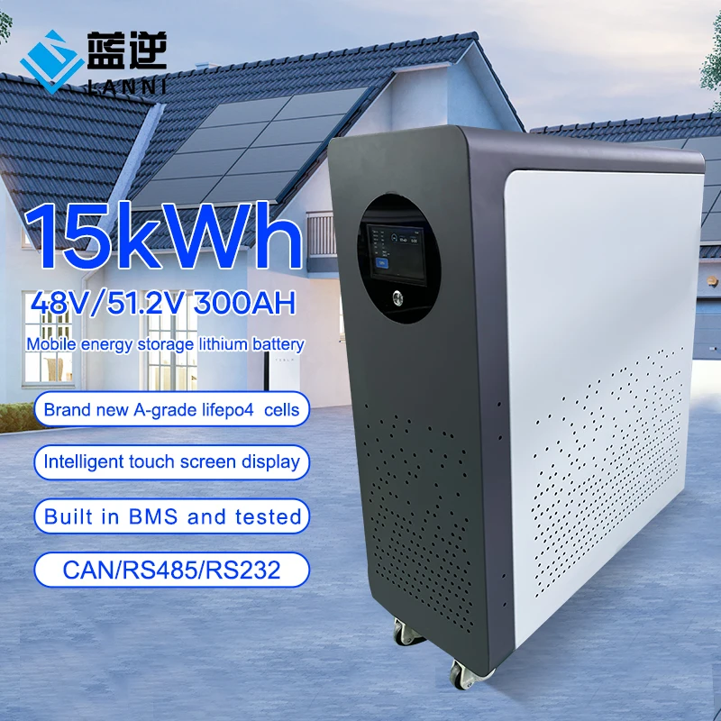 51.2V300AH 15KWh Mobile Solar Power Generation Household Photovoltaic Energy Storage System Using Lithium Iron Phosphate Battery