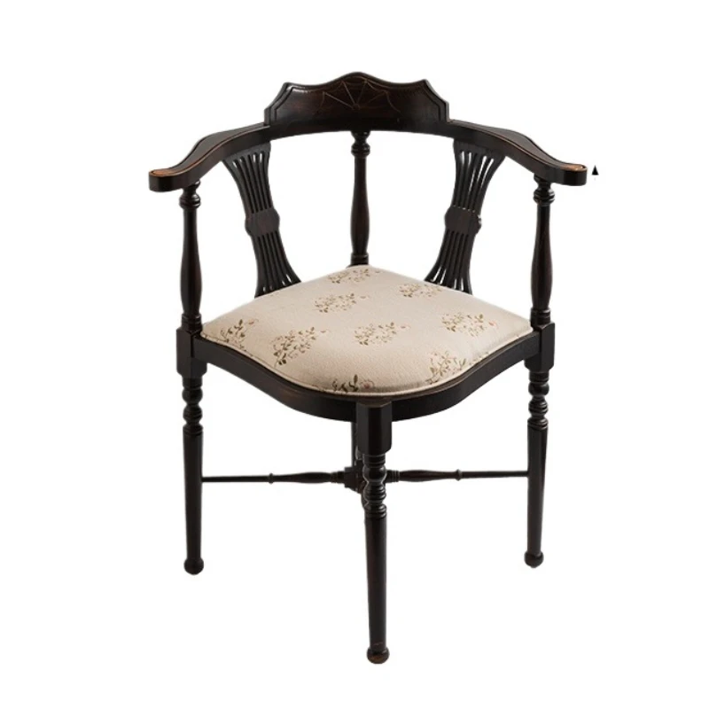 

Medieval living room balcony backrest armrest triangle chair bedroom dressing retro dining chair