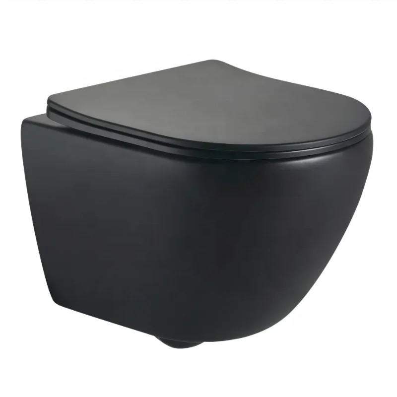 

Matt Black Rimless Wall Hung Hang Toilet Directflush Mounted Mount Commode Fitting Price WC Pan