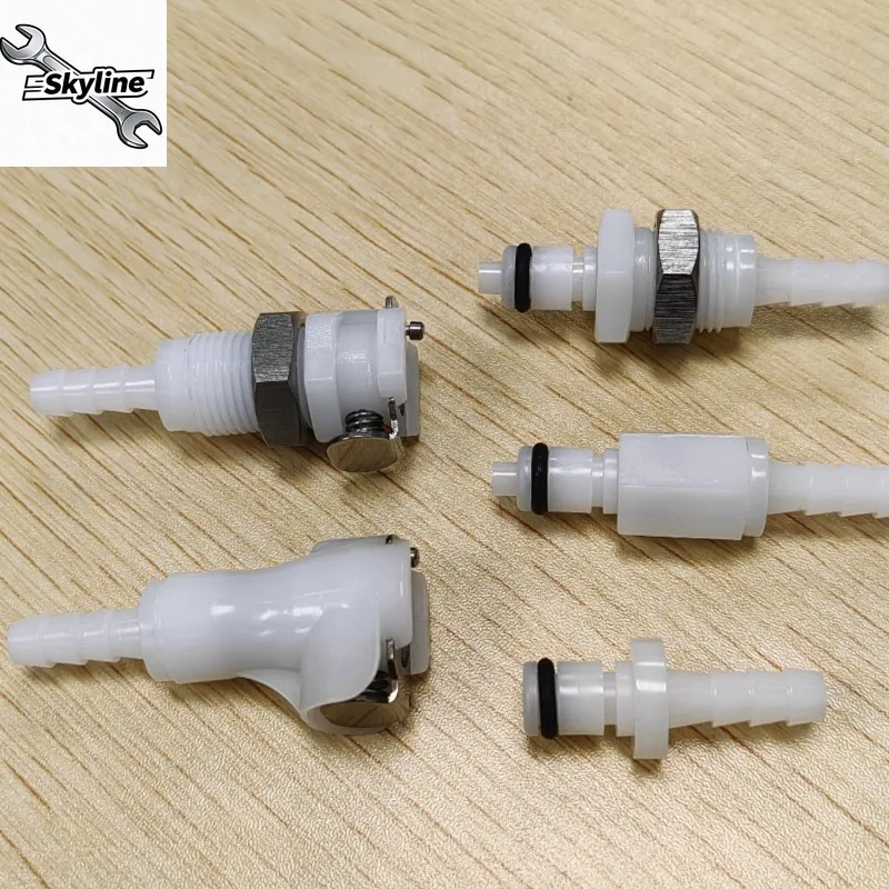 3/16 Inch Quick Plug Through-Panel Connector, Plastic Push-Fit Pipeline Adapter Accessories